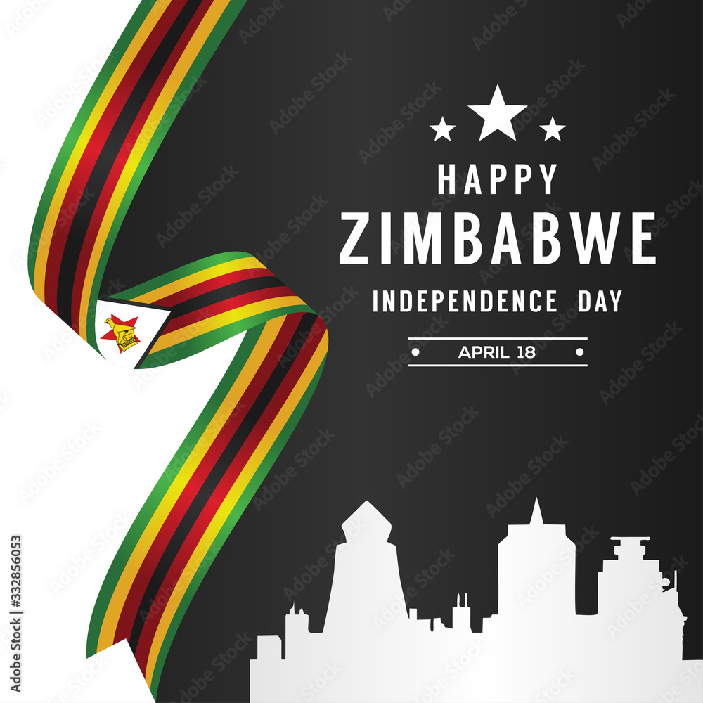 Zimbabwe Independence Day Vector Design For Banner or Background - obrazy, fototapety, plakaty 
