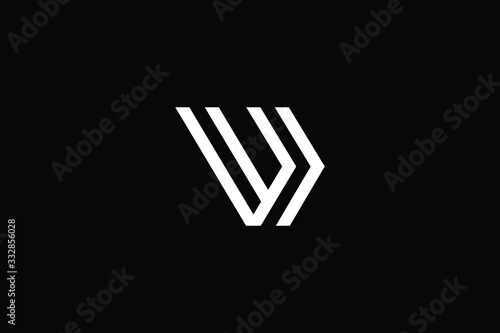 Minimal elegant monogram art logo. Outstanding professional trendy awesome artistic V VD DV initial based Alphabet icon logo. Premium Business logo White color on black background