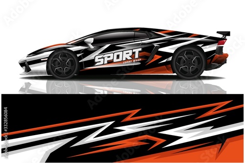 Sports car wrapping decal design