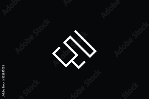 Minimal elegant monogram art logo. Outstanding professional trendy awesome artistic WZ ZW initial based Alphabet icon logo. Premium Business logo White color on black background