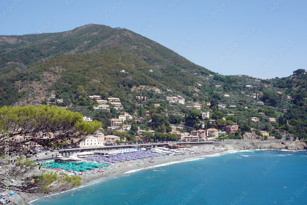 Italy - Moneglia is a little village near la Spezia in Liguria - Cinque Terre , beach and sea