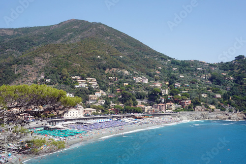 Italy - Moneglia is a little village near la Spezia in Liguria - Cinque Terre , beach and sea