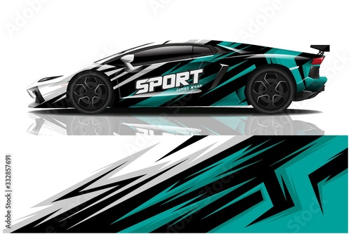 Sports car wrapping decal design