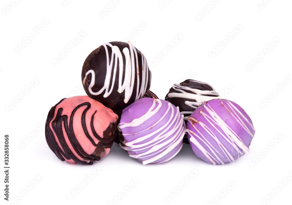 fancy ball brownies isolated on white background fancy ball brownies isolated on white background
