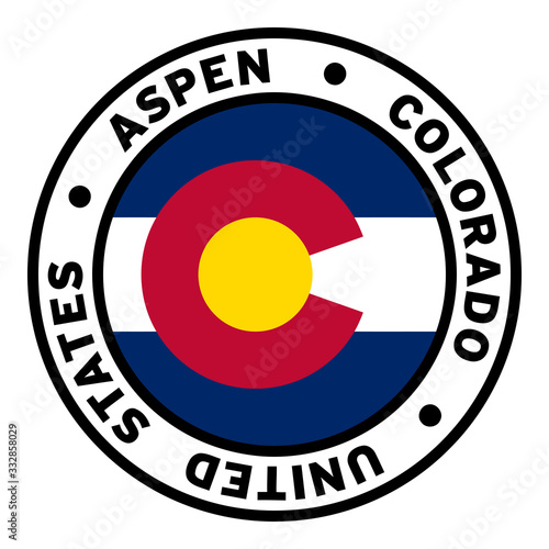 Round Aspen Colorado United States Flag Clipart