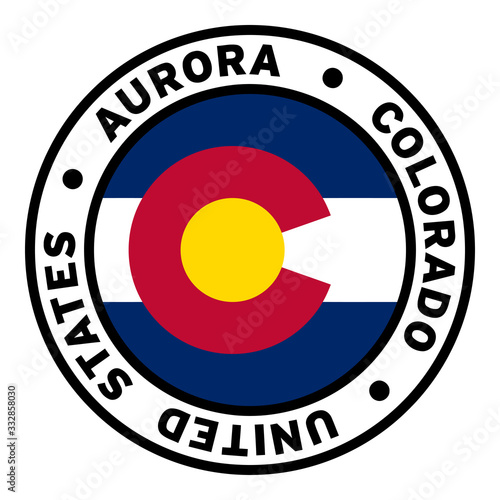 Round Aurora Colorado United States Flag Clipart