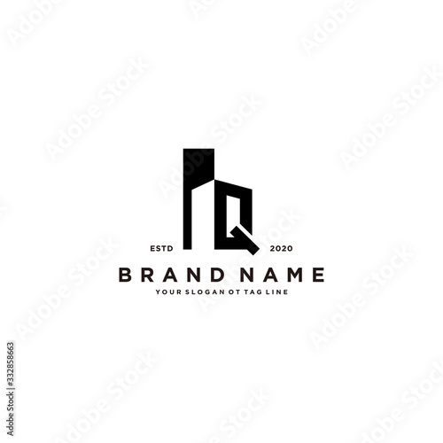letter Q and building logo design vector