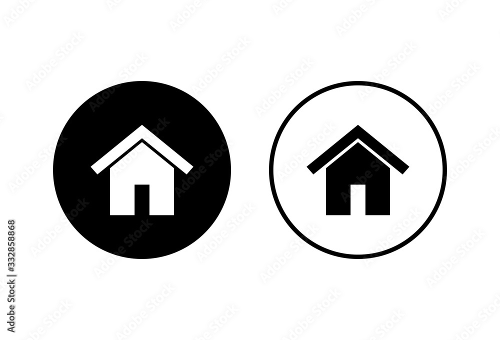 Home icons set on white background. House vector icon. Address Home icons set on white background. House vector icon. Address