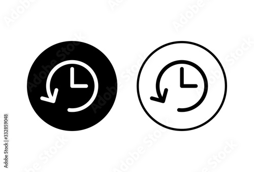 History icons set on white background. History vector icon