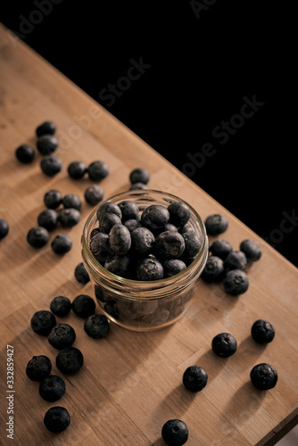 blueberries jar with a moody look