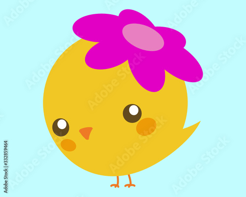 Vector image of cute cartoon chicken. © Alex Bur