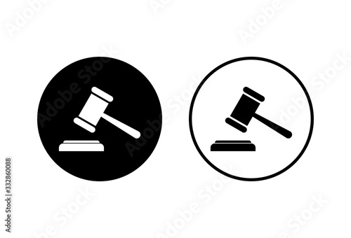 Gavel icons set on white background. Hammer icon vector. Judge Gavel Auction Icon Vector. Bid