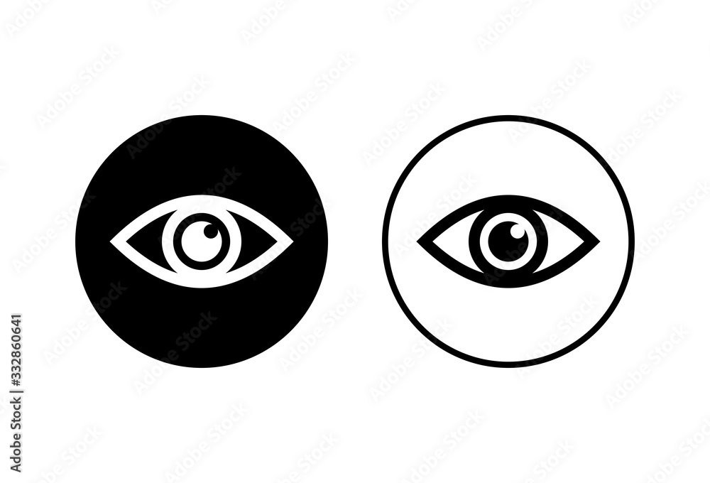 Eye icons set on white background. Look and Vision icon. Eye vector icon Eye icons set on white background. Look and Vision icon. Eye vector icon