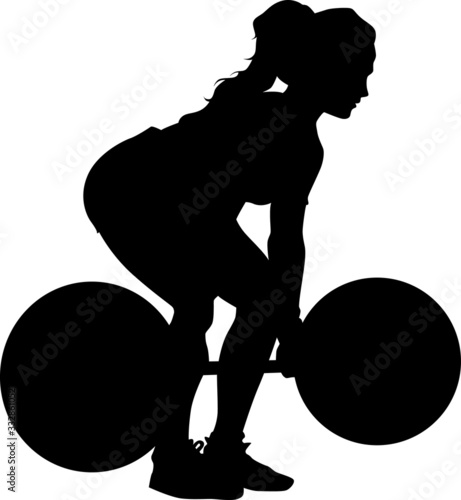 Vector silhouette of an woman exercising