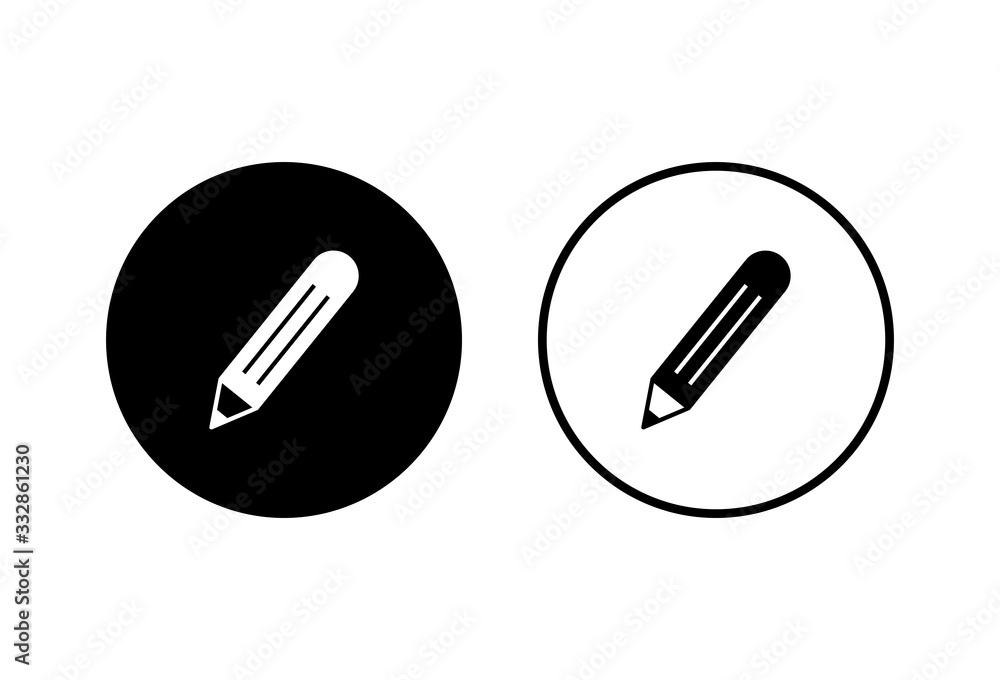 Pencil icons set on white background. Pencil vector icon Pencil icons set on white background. Pencil vector icon