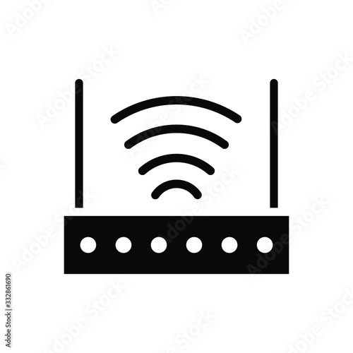 Router icon , wireless vector signal emblem isolated illustration , template logo wifi connection business , outline solid background white