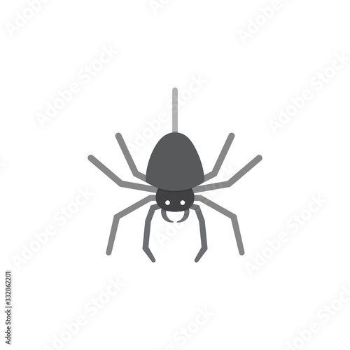 Spider. Flat color icon. Animal vector illustration