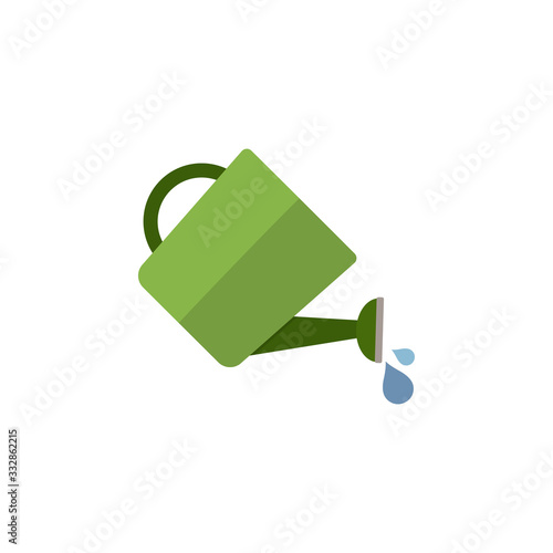 Watering can. Flat color icon. Gardening vector illustration