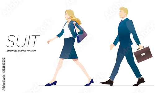 Vector illustration of businessman & businesswoman