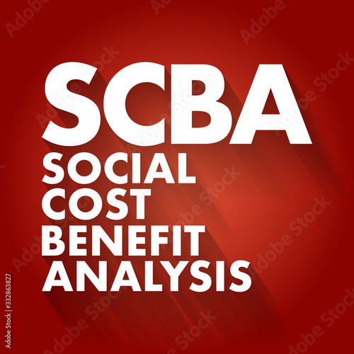 SCBA - Social Cost Benefit Analysis acronym, business concept background