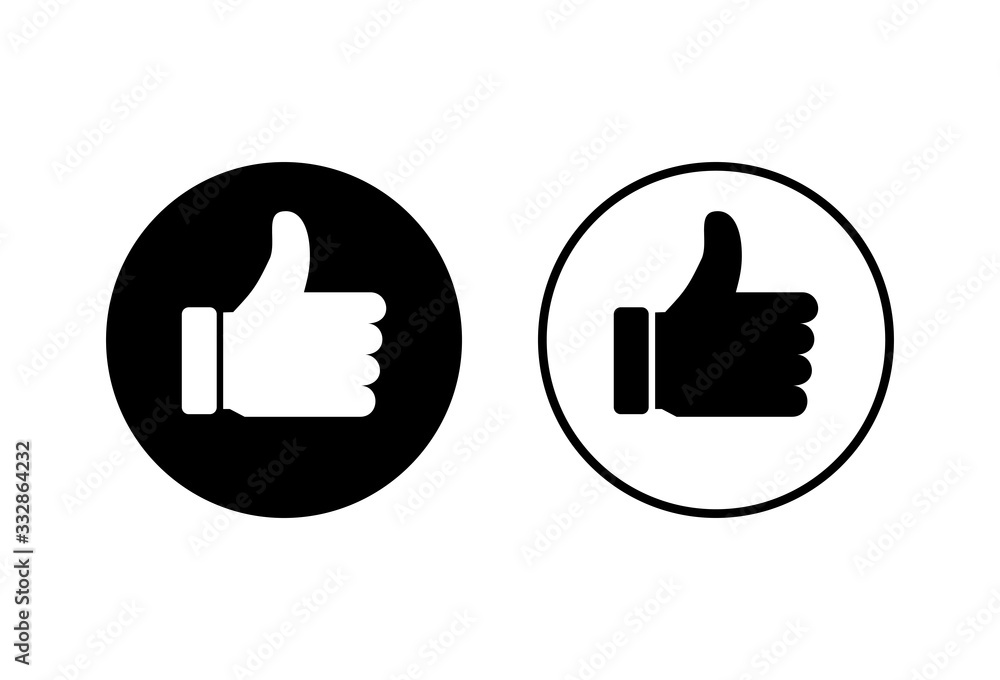 like icons set on white background. Thumbs up icon. social media icon like icons set on white background. Thumbs up icon. social media icon