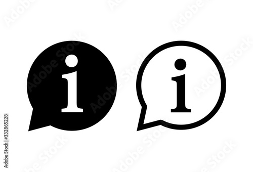 Information icons set on white background. Info sign. About us