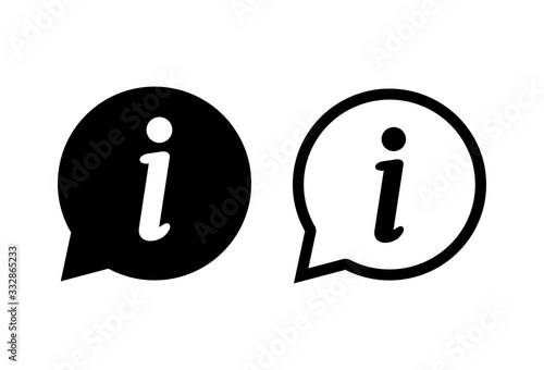 Information icons set on white background. Info sign. About us