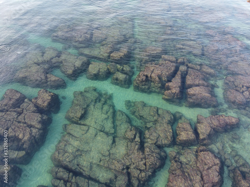 aerial view of clear sea