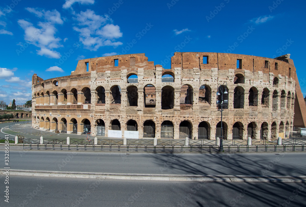  Following the coronavirus outbreak, the italian Government has decided for a massive curfew, leaving even the Old Town, usually crowded, completely deserted. Here in particular the Colosseum