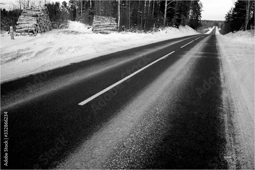 road in winter landscape © VetalStock