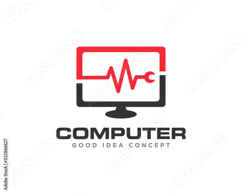 Computer Technology Logo Icon Design Vector