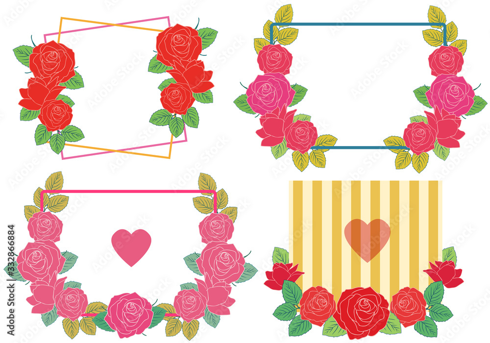 薔薇の花フレームイラスト素材 Stock Vector Adobe Stock