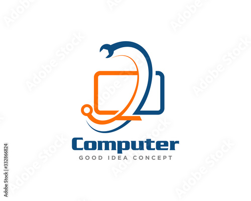 Computer Technology Logo Icon Design Vector