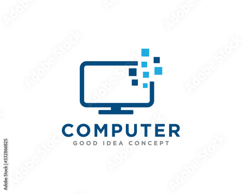Computer Technology Logo Icon Design Vector
