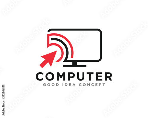 Computer Technology Logo Icon Design Vector