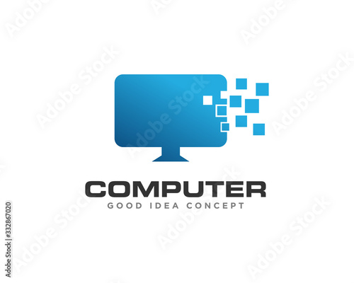 Computer Technology Logo Icon Design Vector