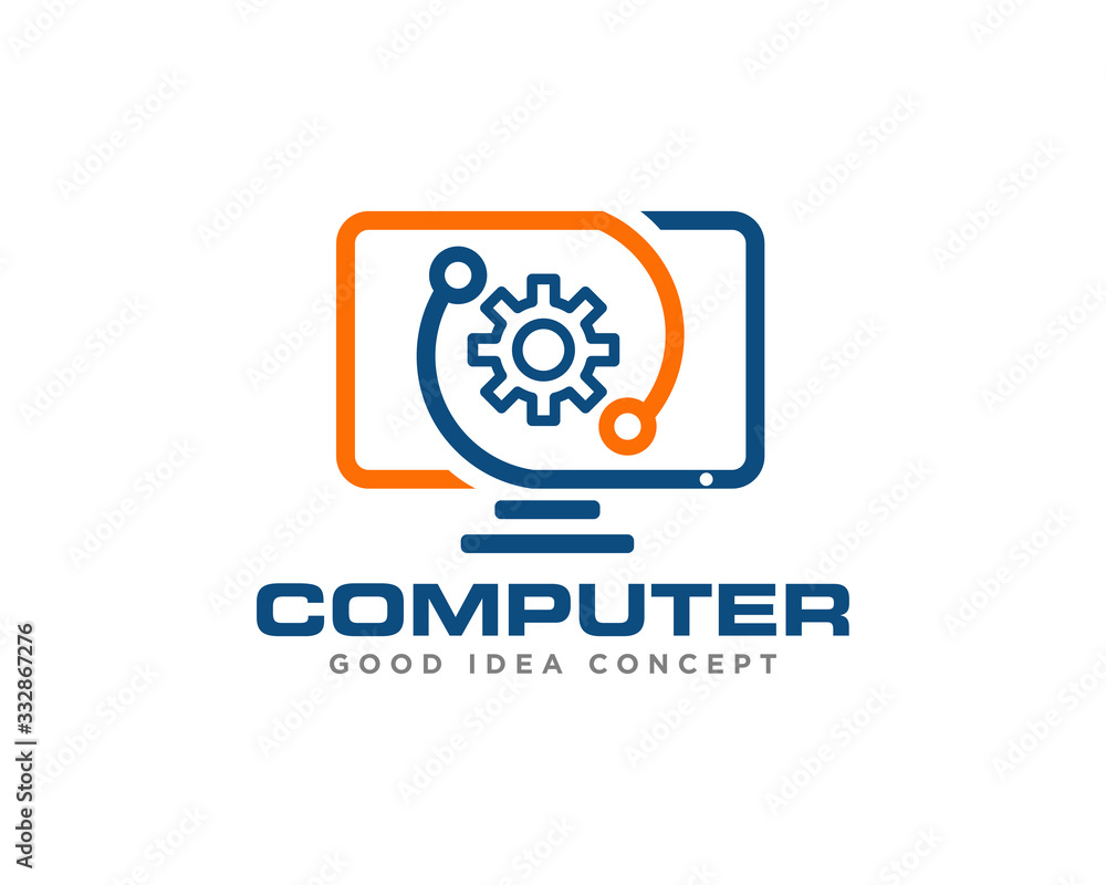 Computer Technology Logo Icon Design Vector Stock Vector Adobe Stock