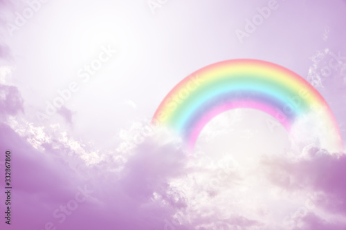 rainbow in cloudy sky