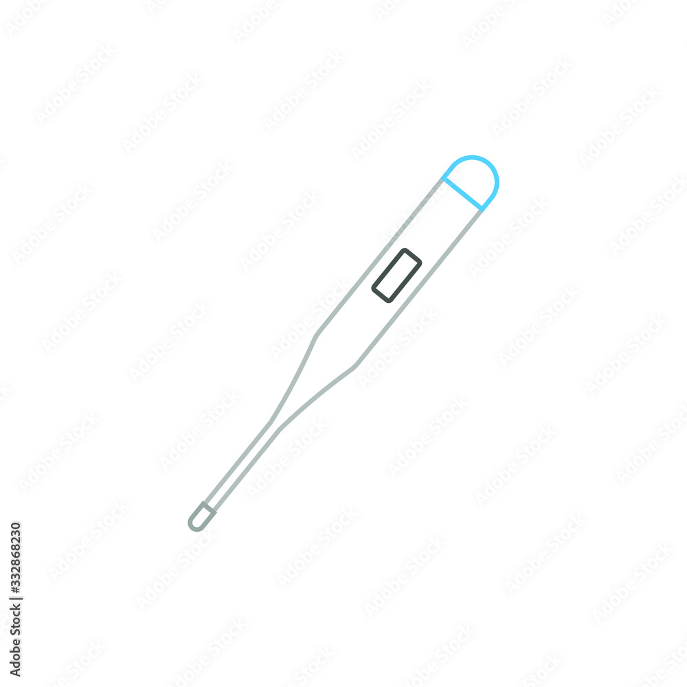 digital thermometer on white background