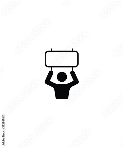 man with card board flat icon,vector best flat design icon.