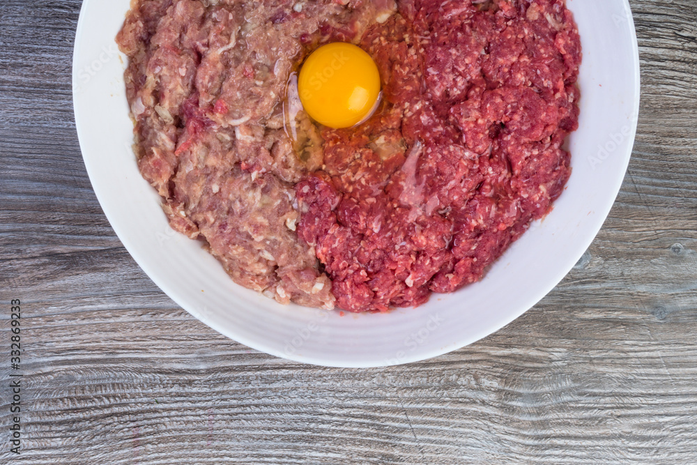 Minced meat prepared for cooking Minced meat prepared for cooking