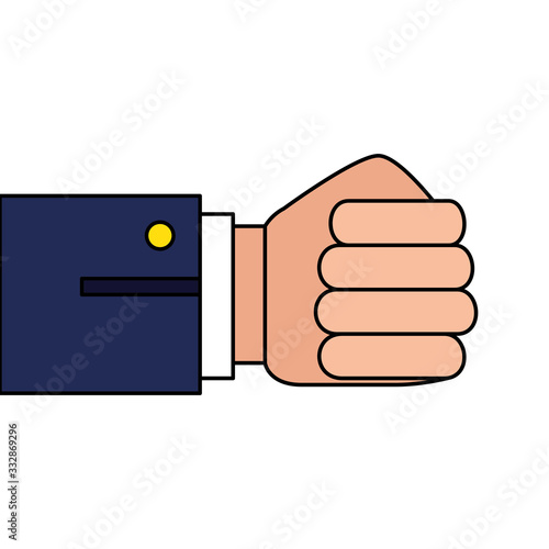 hand fist human isolated icon vector illustration design