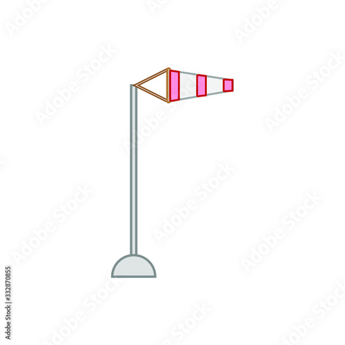 pole with windsock on white background