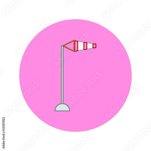 pole with windsock on white background
