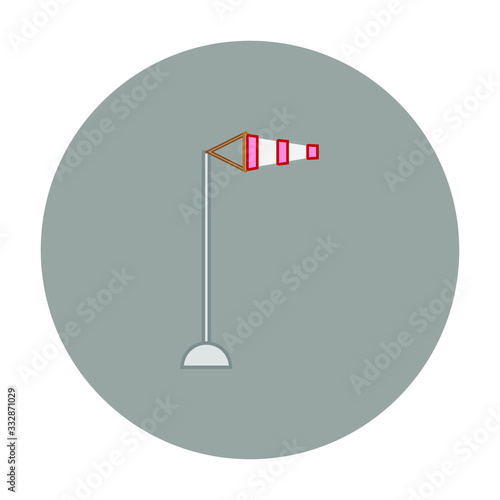 pole with windsock on white background