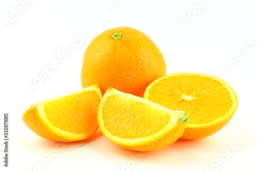 fresh orange fruits isolated on a white background