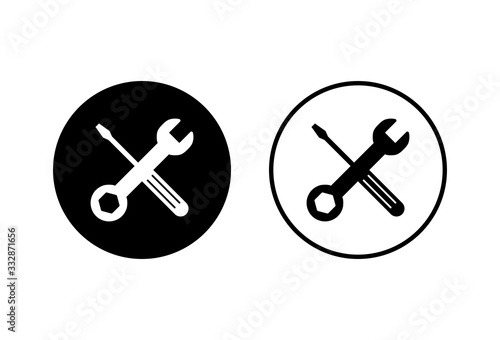 Repair icons set on white background. Wrench and screwdriver icon. Settings vector icon. Maintenance © Oliviart