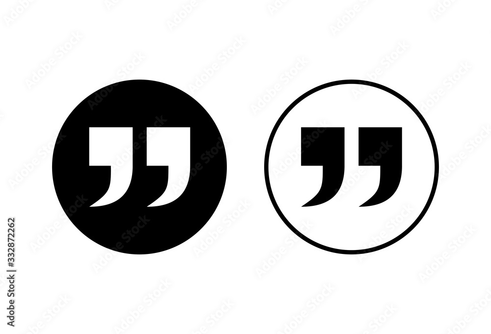 Quote icons set on white background. Quote sign icon. Quotation mark symbol. Quote icons set on white background. Quote sign icon. Quotation mark symbol.