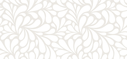 Wandcirkels Bloemenprints patronen Beige patroon met witte druppels  © Oleksandra