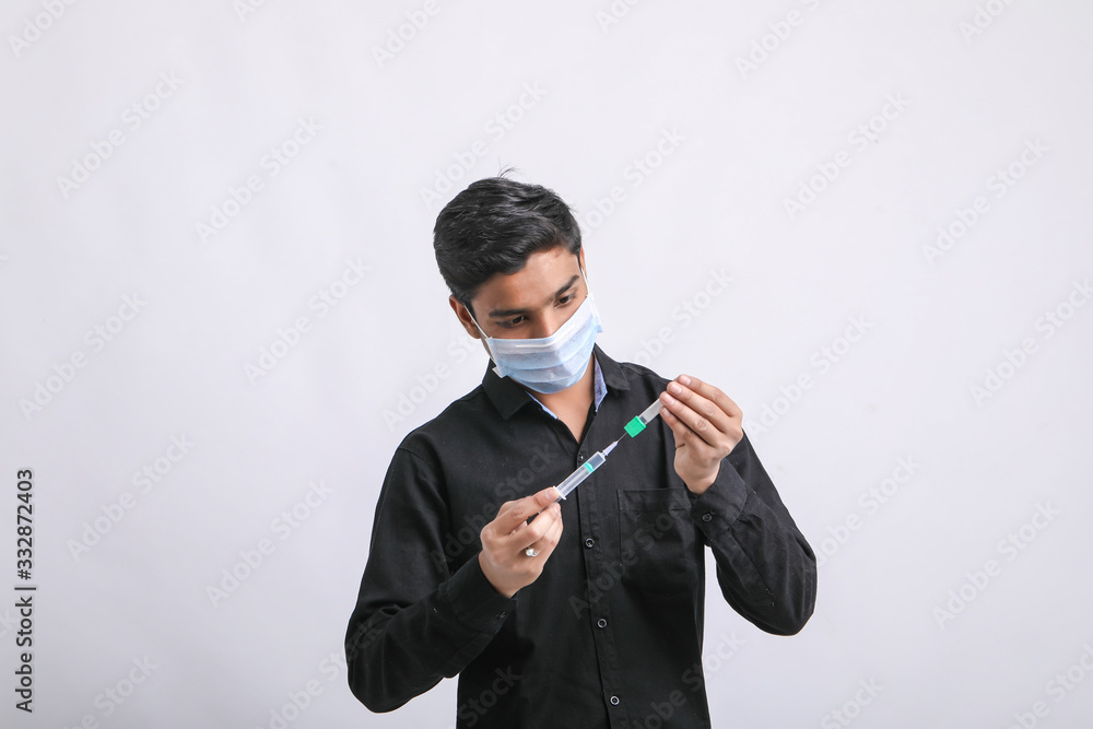 Young man wearing protective mask again Covid-19. corona virus. Young man wearing protective mask again Covid-19. corona virus.
